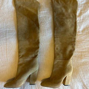 Sergio Rossi Suede / Leather Over-The-Knee Boots
